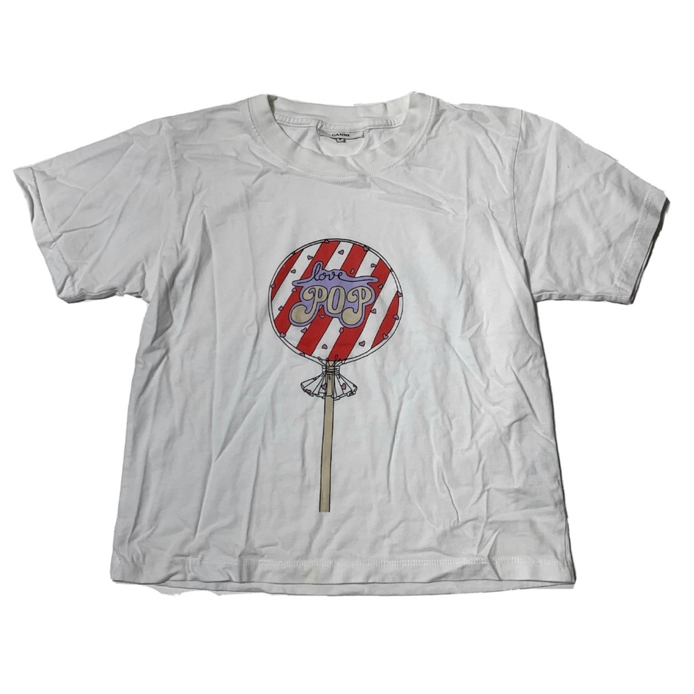 Ganni Love Lolipop Shirt Womens Size M White